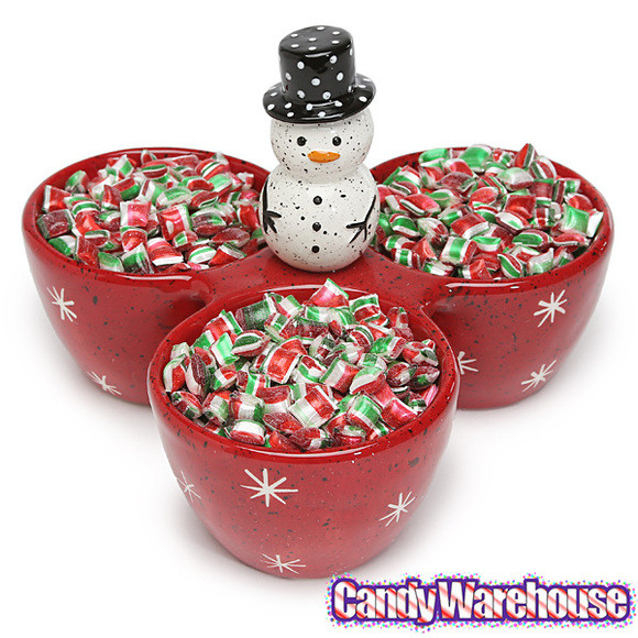 Christmas Candy Bowl
 Christmas Snowman 3 Section Ceramic Candy Dish