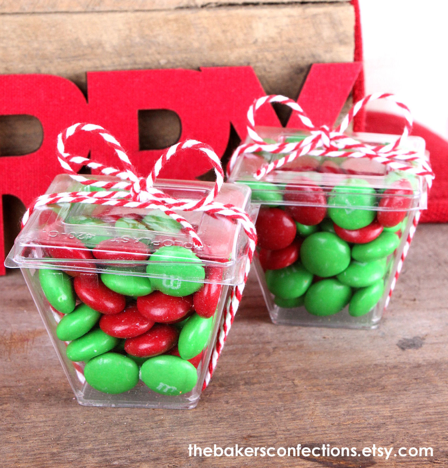 Christmas Candy Boxes
 MINI Wedding Favor Candy Boxes with Lids by