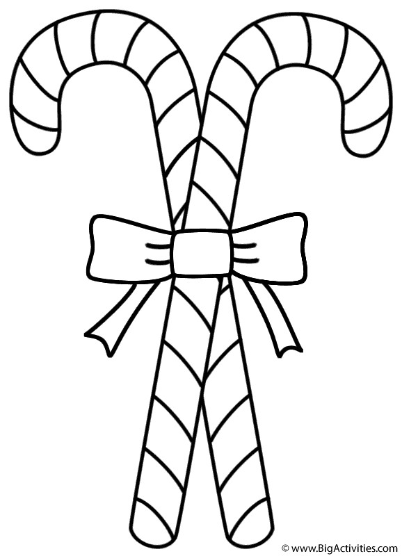Christmas Candy Cane Coloring Pages
 Two Candy Canes Coloring Page Christmas