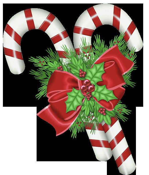 Christmas Candy Canes
 Transparent Christmas Candy Canes with Mistletoe PNG