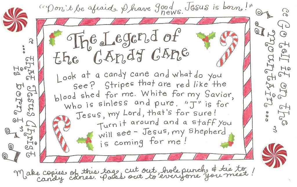 Christmas Candy Canes Story
 The Legend of the Candy Cane FREE Printable Tag Happy