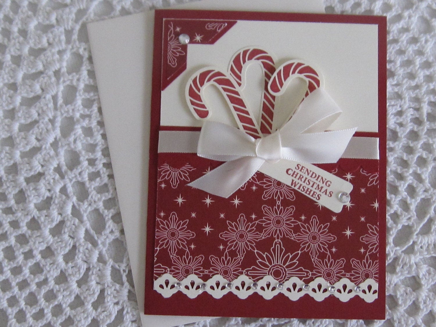 Christmas Candy Card
 Handmade Greeting Card Candy Cane Christmas