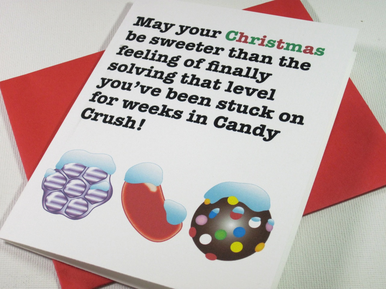 Christmas Candy Crush
 Instant Printable Digital Download Candy Crush Christmas Card