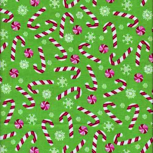Christmas Candy Fabric
 Christmas Candy Canes Cotton Fabric