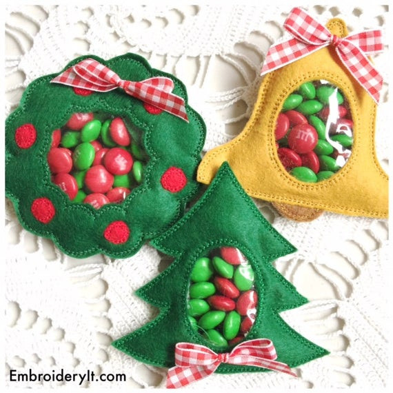 Christmas Candy Holders
 Candy Holder Machine Embroidery Christmas Set Pine Tree