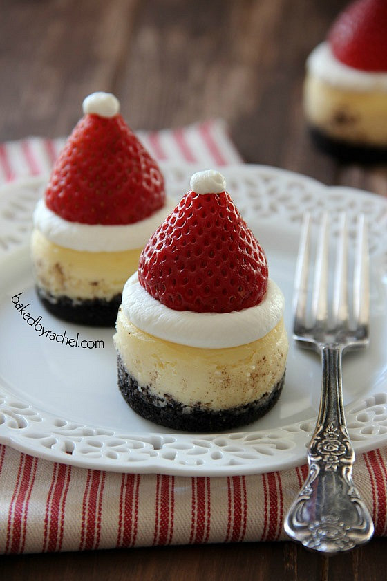 Christmas Cheesecake Recipe
 Mini Santa Hat Cheesecakes