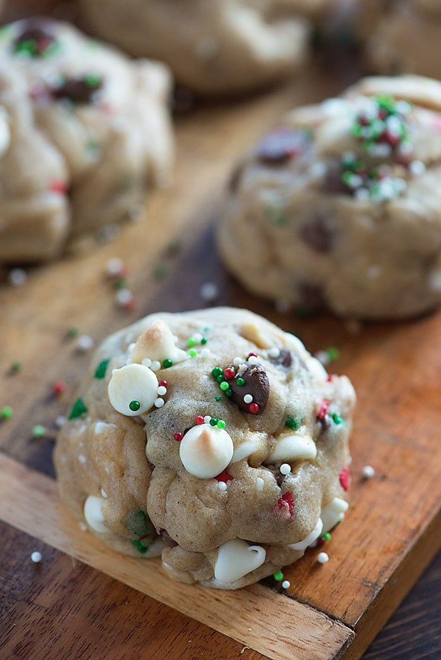 Christmas Choc Chip Cookies
 Chocolate Chip Christmas Cookies — Buns In My Oven