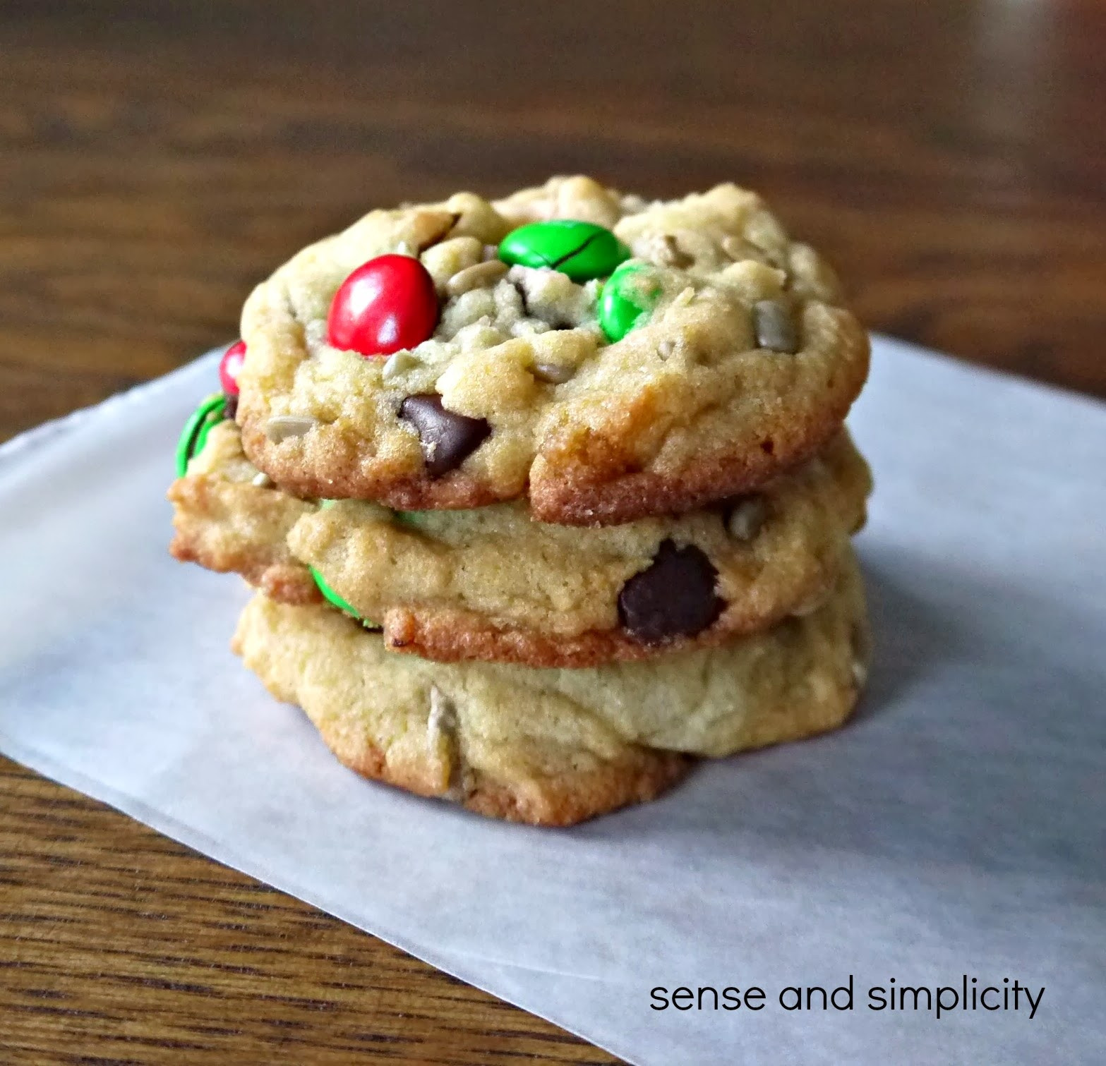 Christmas Chocolate Chip Cookies
 Sense and Simplicity Christmas Cookie Week M&M