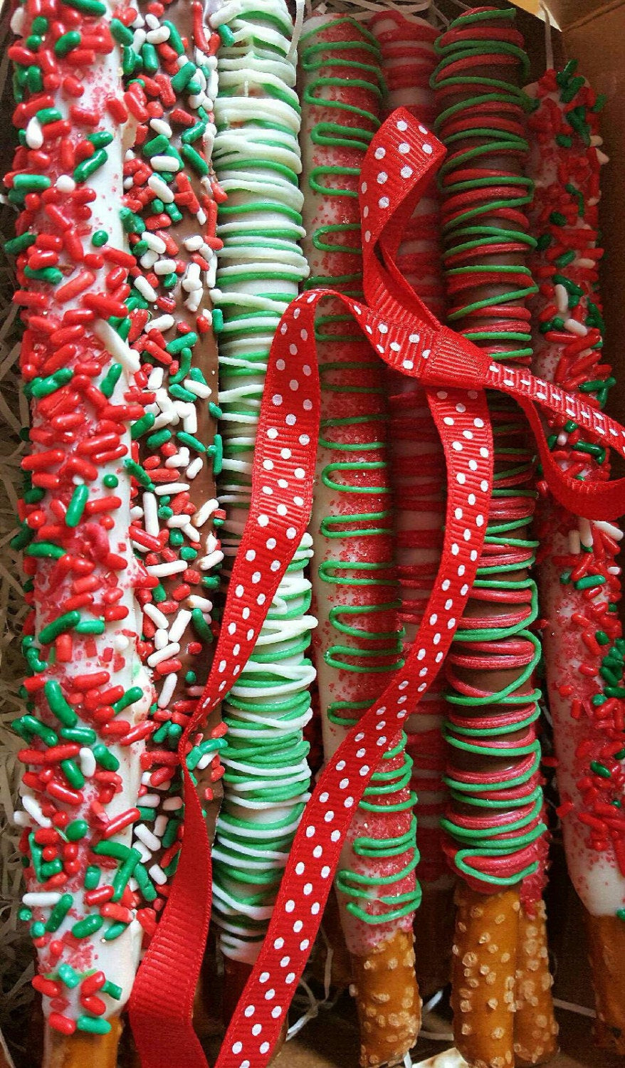 Christmas Chocolate Covered Pretzels
 Gourmet Chocolate Covered Pretzels Boxed Christmas Holdiay