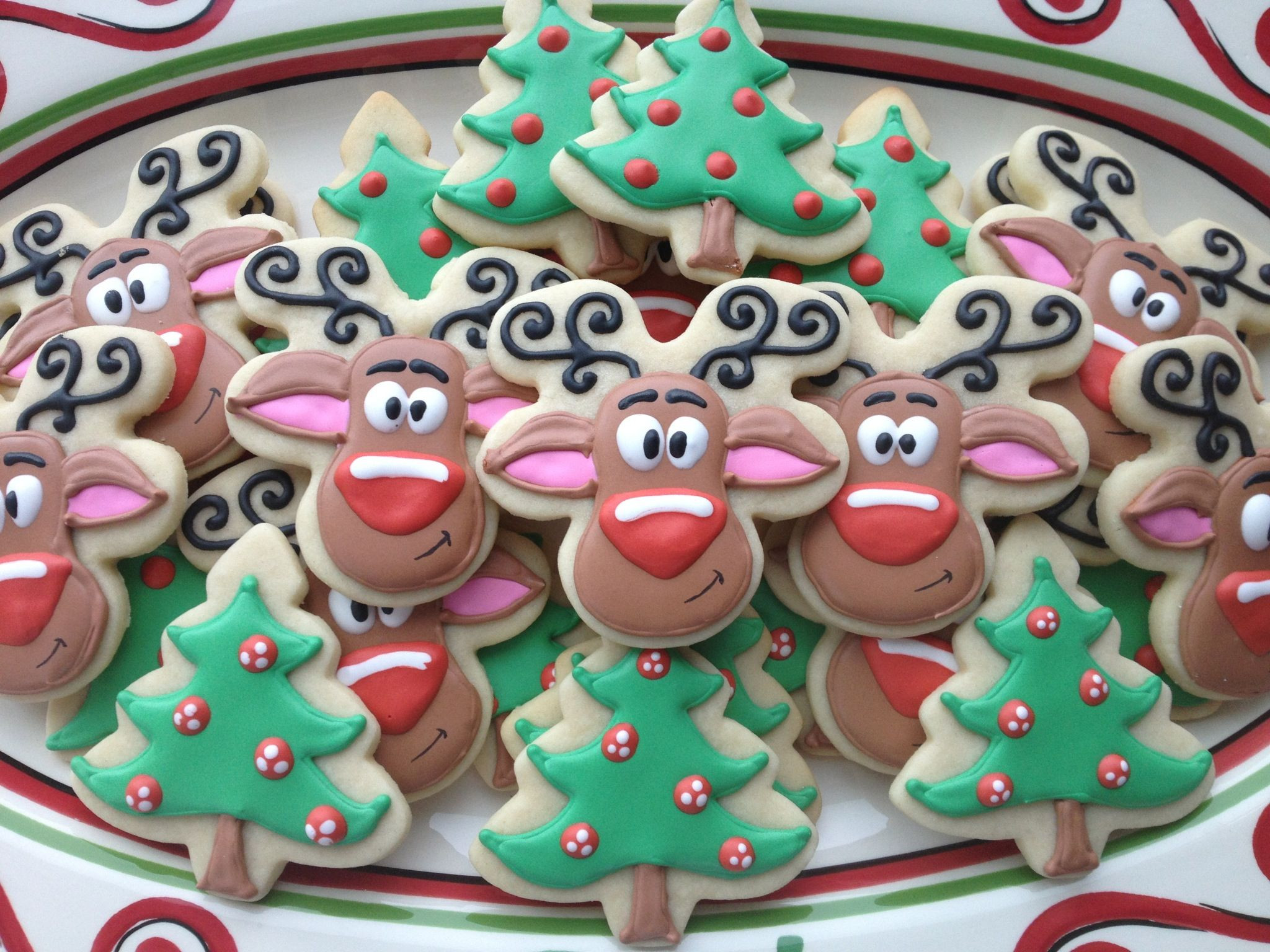 Christmas Cookie Icing Ideas
 Christmas Cookies Rudolph sugar cookies with royal icing