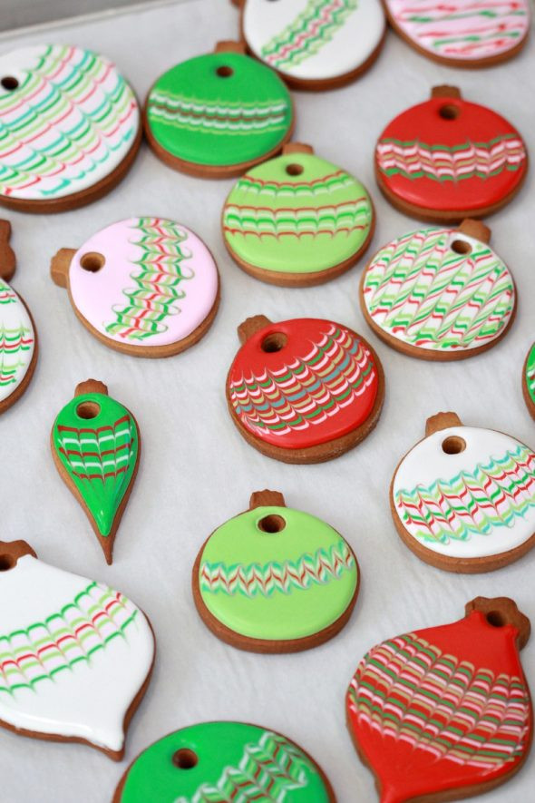 Christmas Cookie Icing
 Marbled Christmas Ornament Cookies