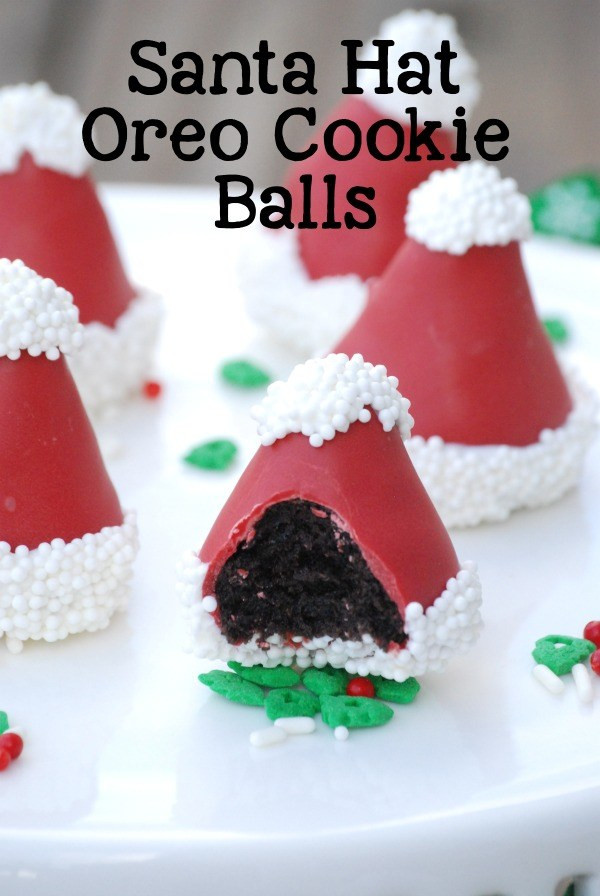 Christmas Cookies Balls
 Santa Hat OREO Cookie Balls