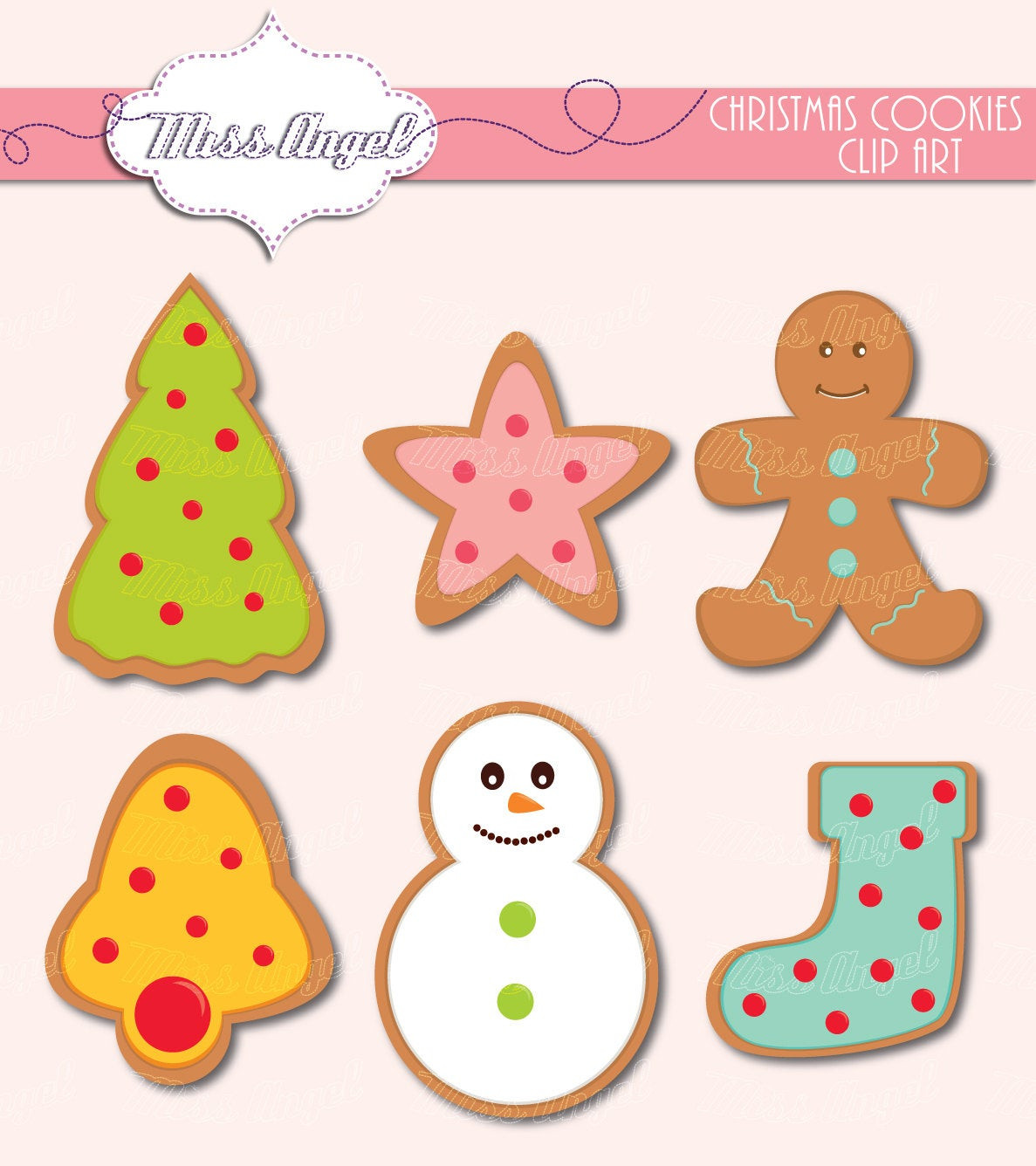 Christmas Cookies Clip Art
 Christmas Cookies Clip Art 6 Digital Xmas Clipart 6