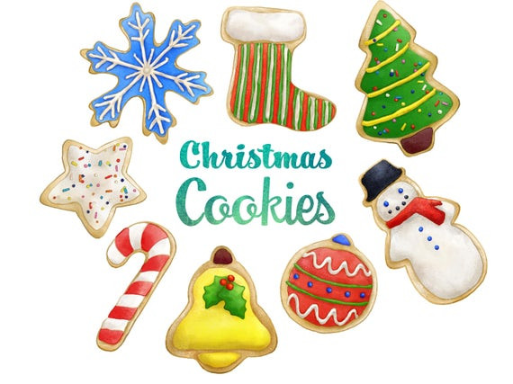 Christmas Cookies Clipart
 Christmas Cookies Clipart Instant Digital Download Sugar