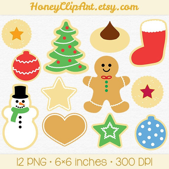Christmas Cookies Clipart
 Christmas Cookie Clip Art with Gingerbread Man Snowman