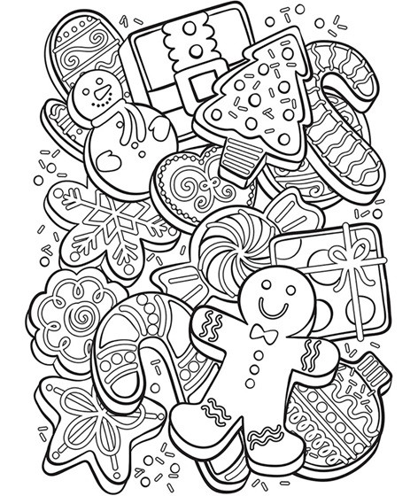 Christmas Cookies Coloring Pages
 Christmas Cookie Collage Coloring Page