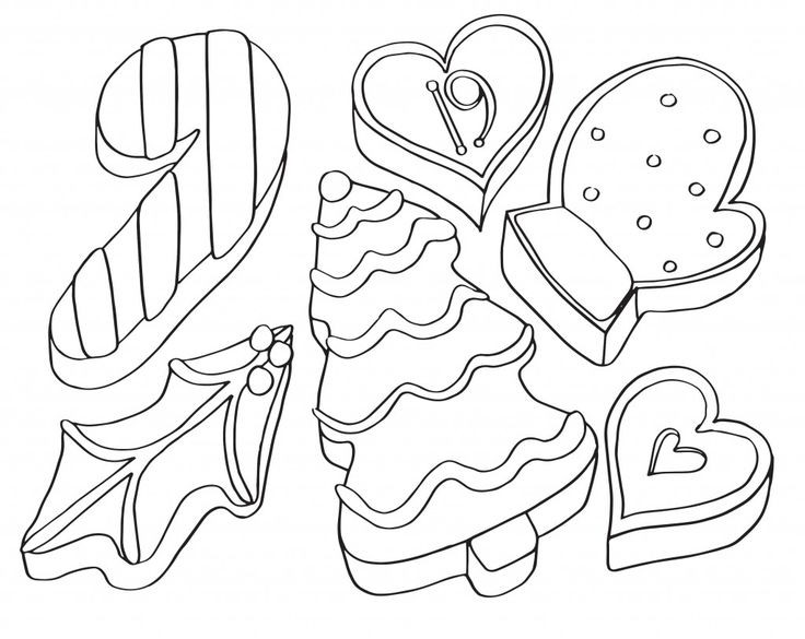 Christmas Cookies Coloring Pages
 44 best Christmas coloring calendar images on Pinterest