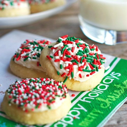 Christmas Cookies Frosting Recipes
 Fluffy Sugar Cookies & Vanilla Frosting Pinch of Yum