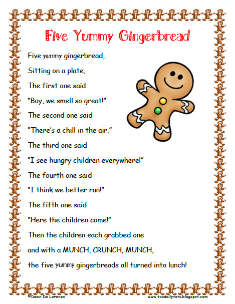 Christmas Cookies Lyrics
 gingerbread man poem
