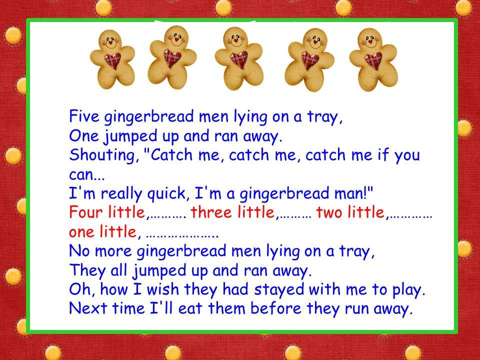 Christmas Cookies Lyrics
 Five Little Gingerbread Men song
