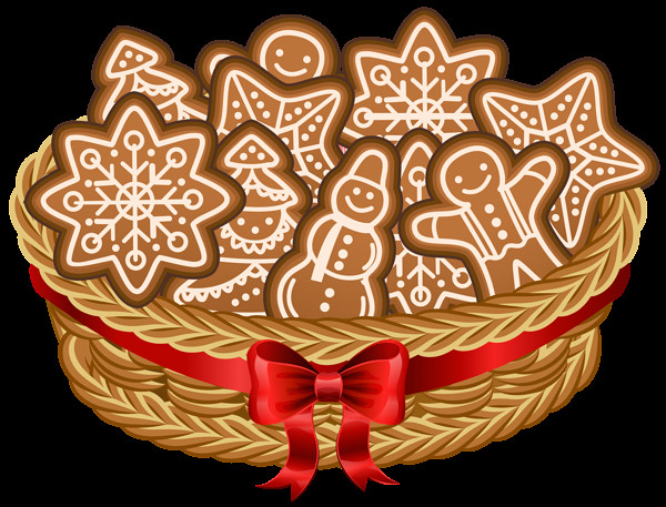 Christmas Cookies Png
 Christmas Basket with Gingerbread Cookies PNG Clip Art