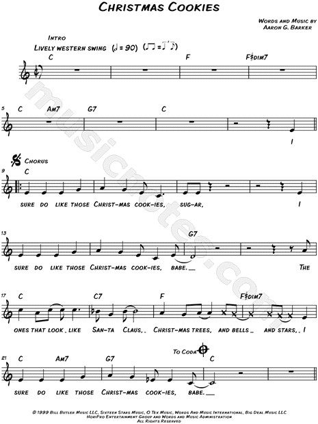 Christmas Cookies Song Lyrics
 George Strait "Christmas Cookies" Sheet Music Leadsheet