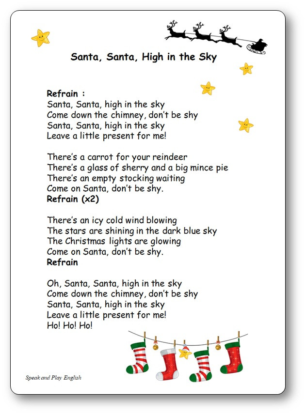 Christmas Cookies Song Lyrics
 Chansons et ptines en anglais Speak and Play English
