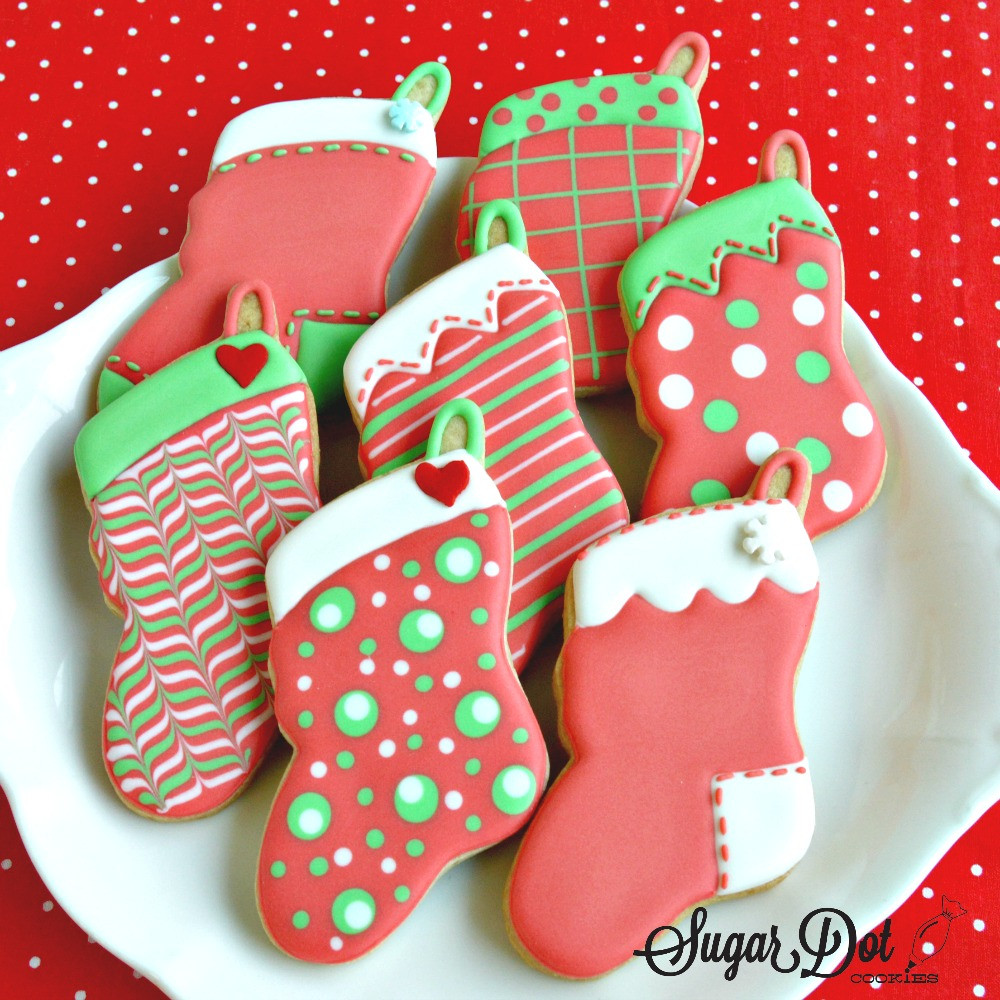 Christmas Cookies To Buy
 Stockings with fun wet on wet designs