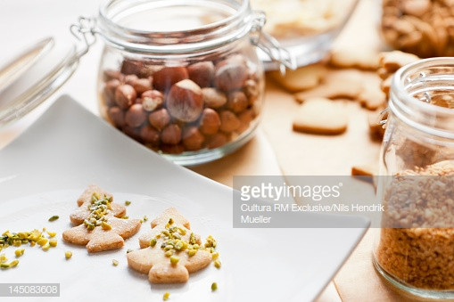 Christmas Cookies With Nuts
 Christmas Cookies Decorated With Nuts Stock