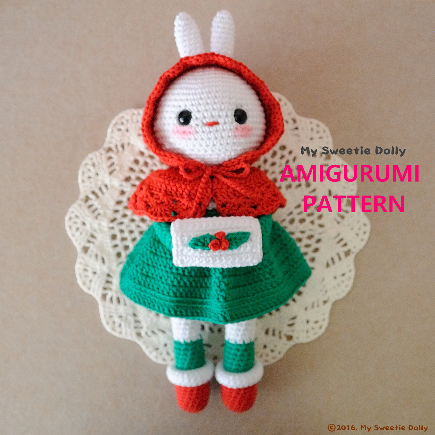 Christmas Cotton Candy
 Cotton Candy Bunny Christmas AMIGURUMI PDF PATTERN