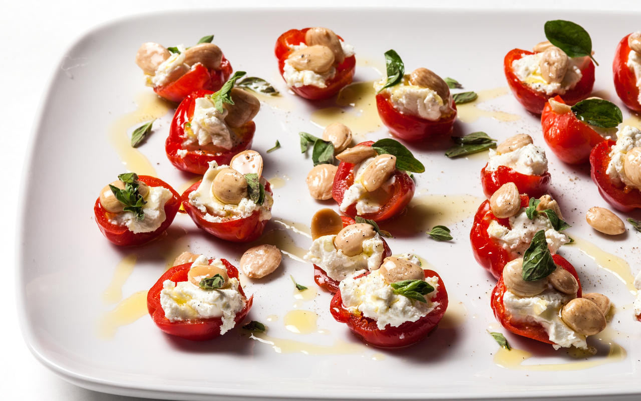 Christmas Day Appetizers
 Stuffed Peppadew Peppers with Goat Cheese and Marcona