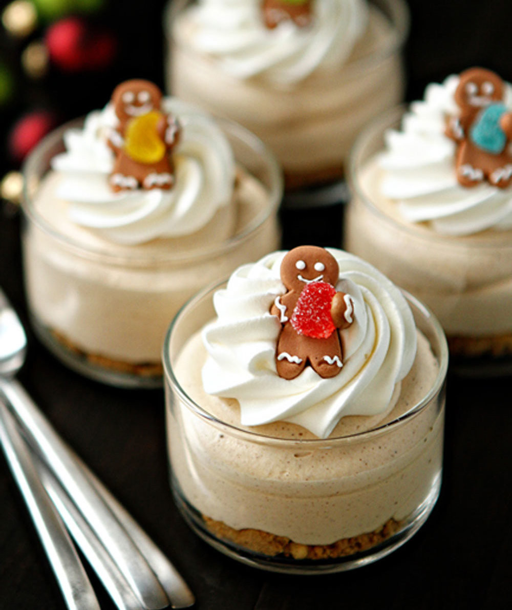 Christmas Dessert Ideas
 Gingerbread Oreo No Bake Mini Cheesecakes