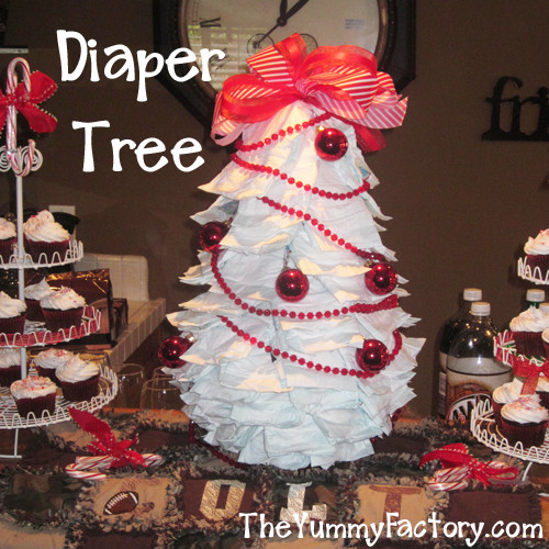 Christmas Diaper Cakes
 Christmas Baby Shower with a Diaper Tree