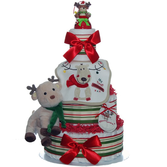 Christmas Diaper Cakes
 My Lil Reindeer Diaper Cake