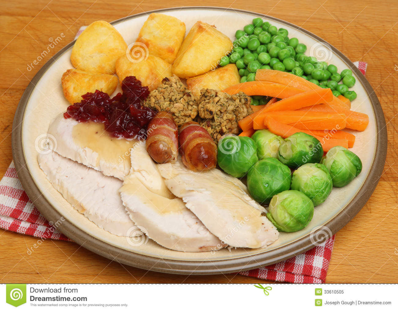 Christmas Dinner Vegetables
 Christmas Dinner Roast Turkey Stock Image Image of