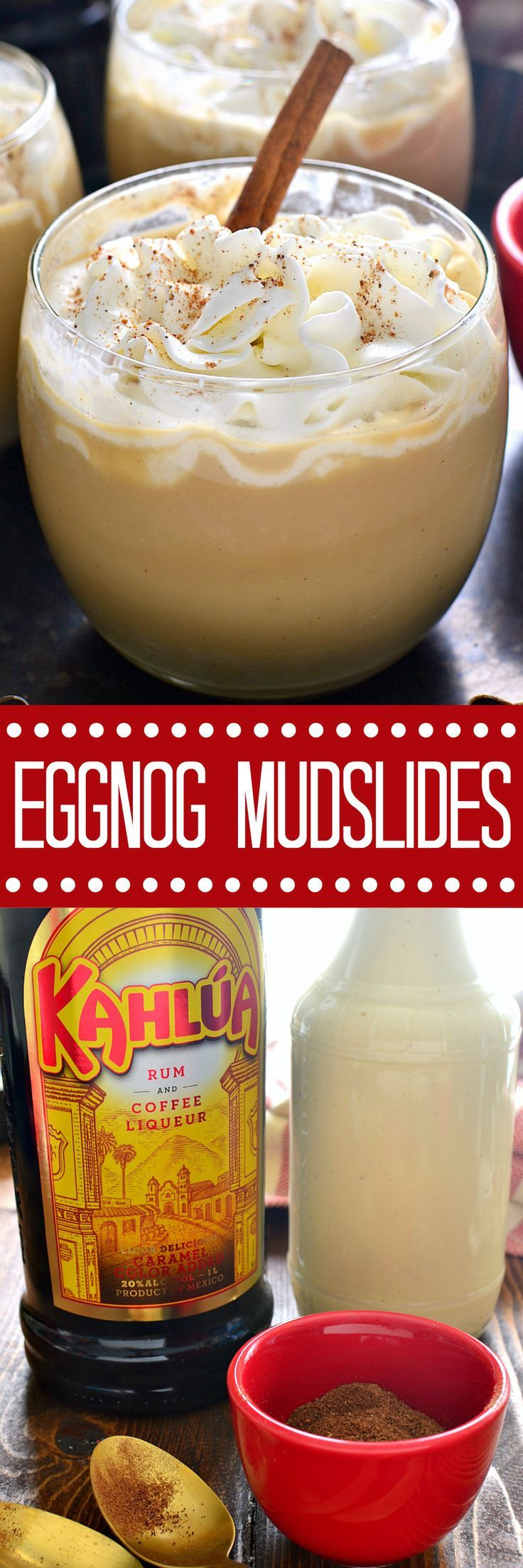 Christmas Eggnog Drinks
 Eggnog Mudslides are a delicious holiday twist on a
