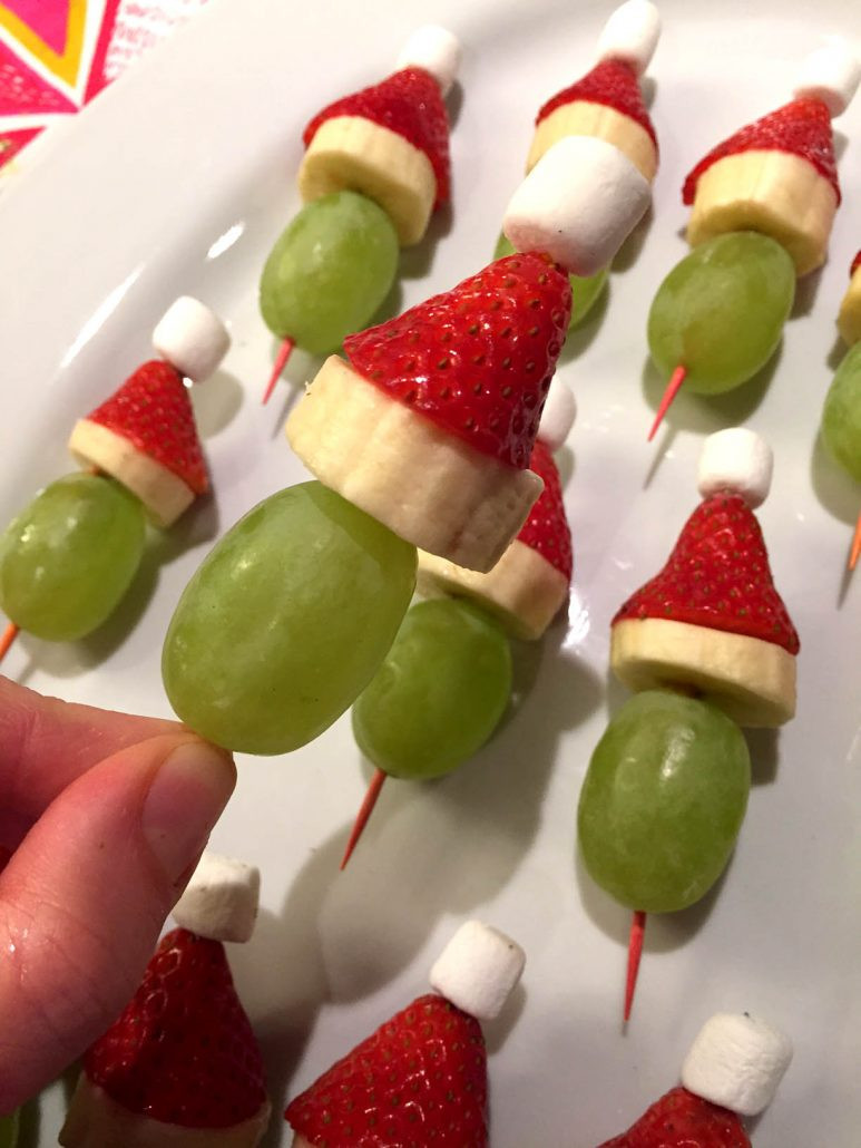 Christmas Fruit Appetizers
 Grinch Fruit Kabobs Skewers – Healthy Christmas Appetizer