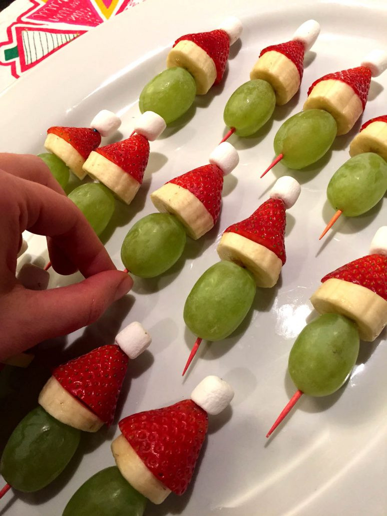 Christmas Fruit Desserts
 Grinch Fruit Kabobs Skewers – Healthy Christmas Appetizer