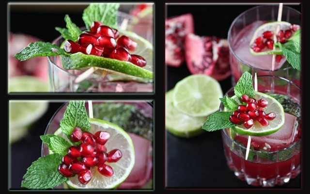 Christmas Gin Drinks
 Pomegranate and Gin Christmas Tree Cocktails