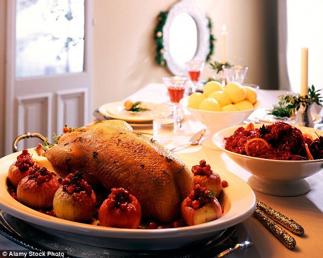 Christmas Goose Dinner
 Sales of GOOSE surge as families choose it over turkey for