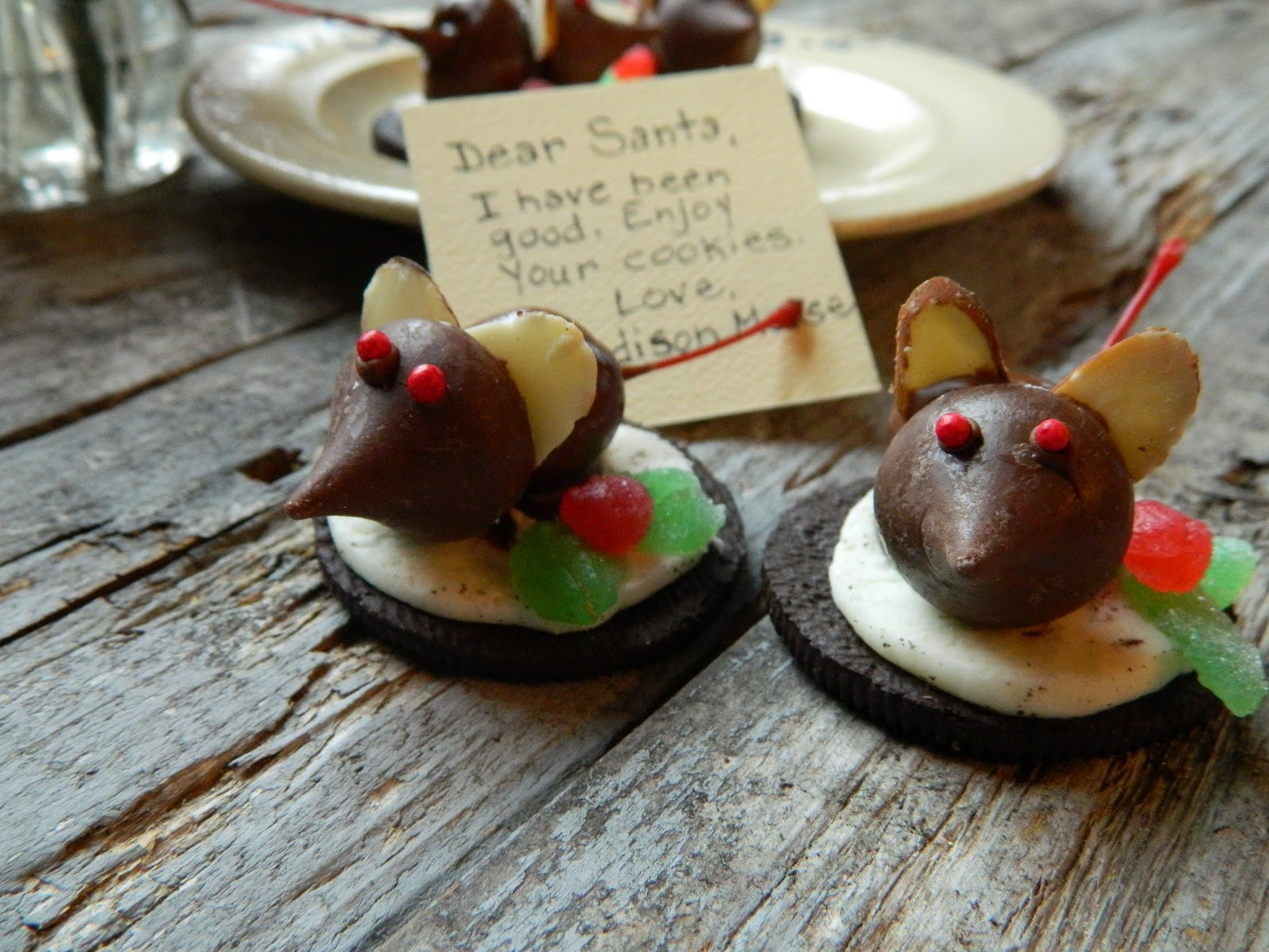 Christmas Mice Cookies
 The Wednesday Baker OREO & CHERRY DIPPED CHRISTMAS MICE