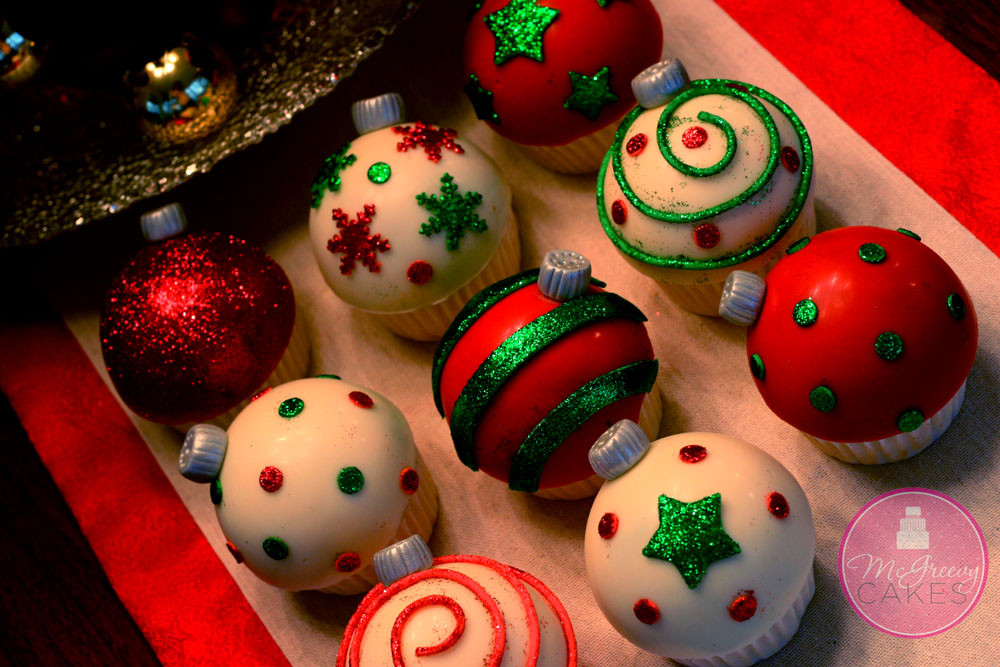 Christmas Ornaments Cakes
 Ornament Cupcakes Tutorial McGreevy Cakes