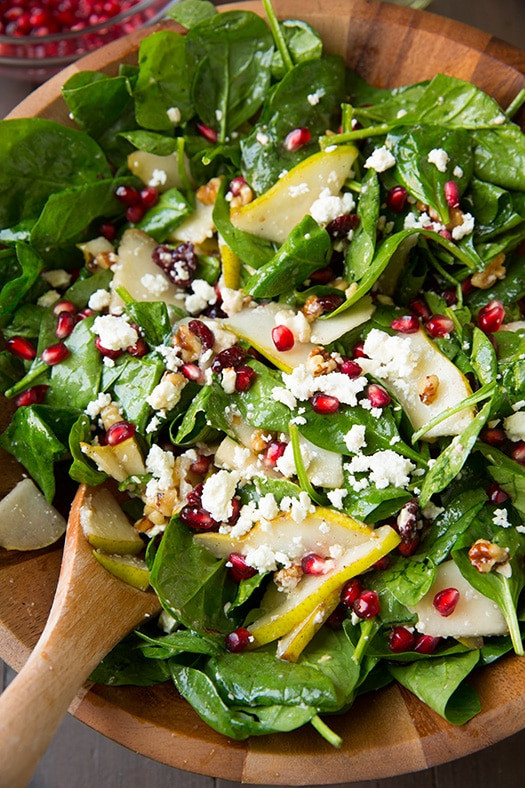 Christmas Salads Recipes
 Pear Pomegranate and Spinach Salad Cooking Classy