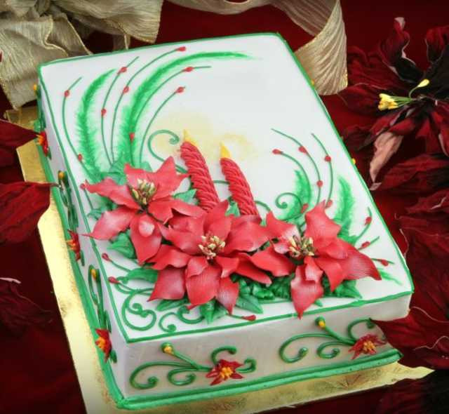 Christmas Sheet Cake
 Poinsettia Cake