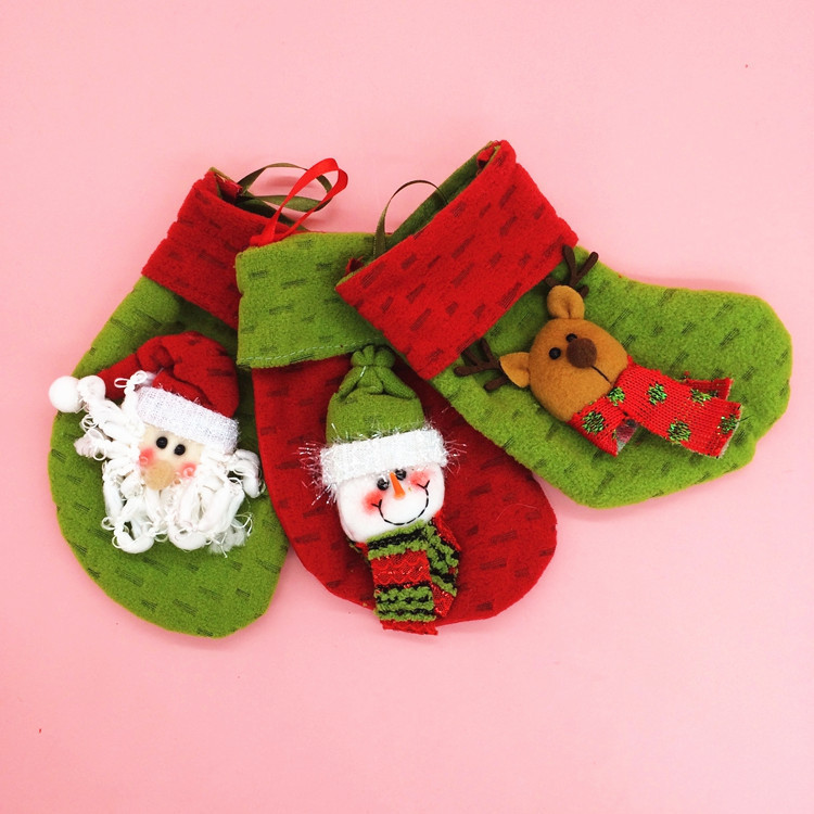 Christmas Stocking Candy
 Christmas Tree Decoration Xmas Santa Snowman Stockings Bag