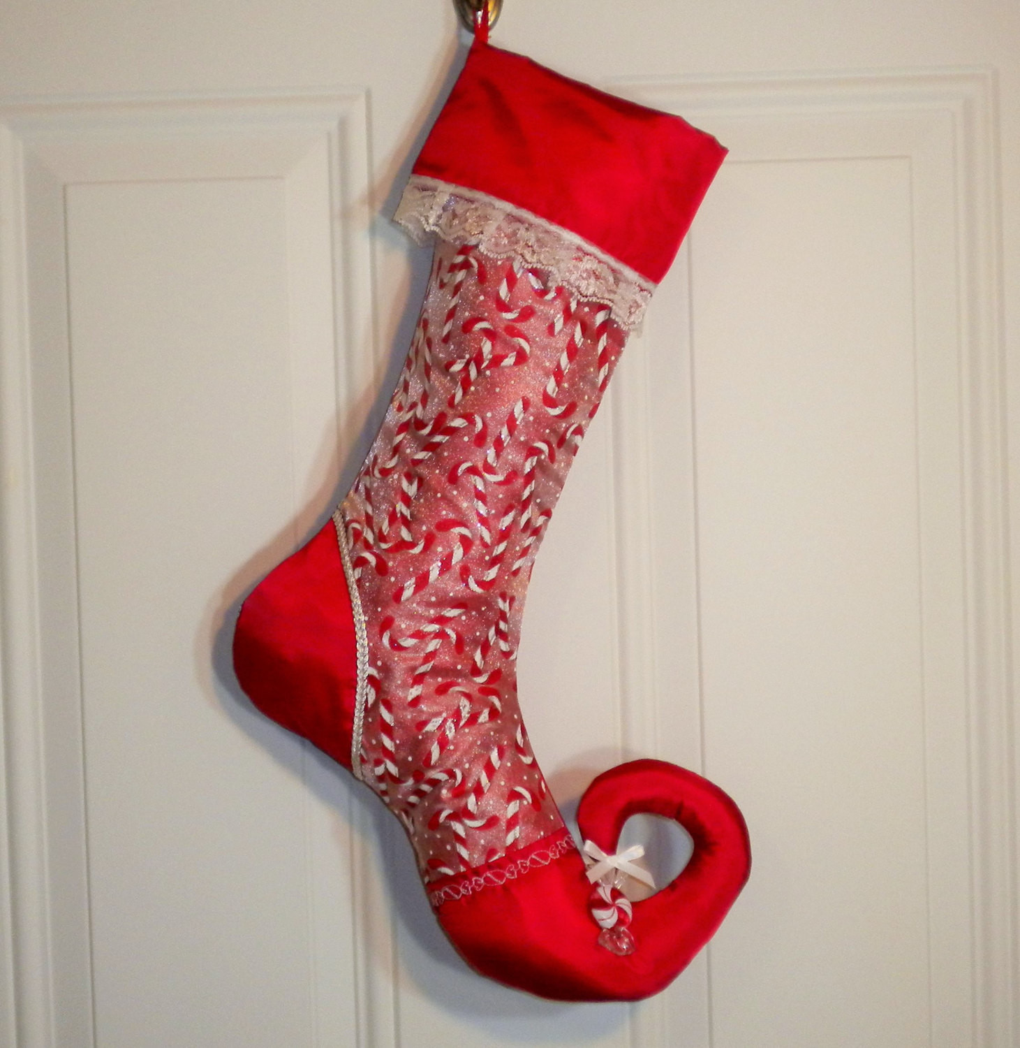 Christmas Stocking Candy
 Christmas Stocking in Glittery Candy Canes by