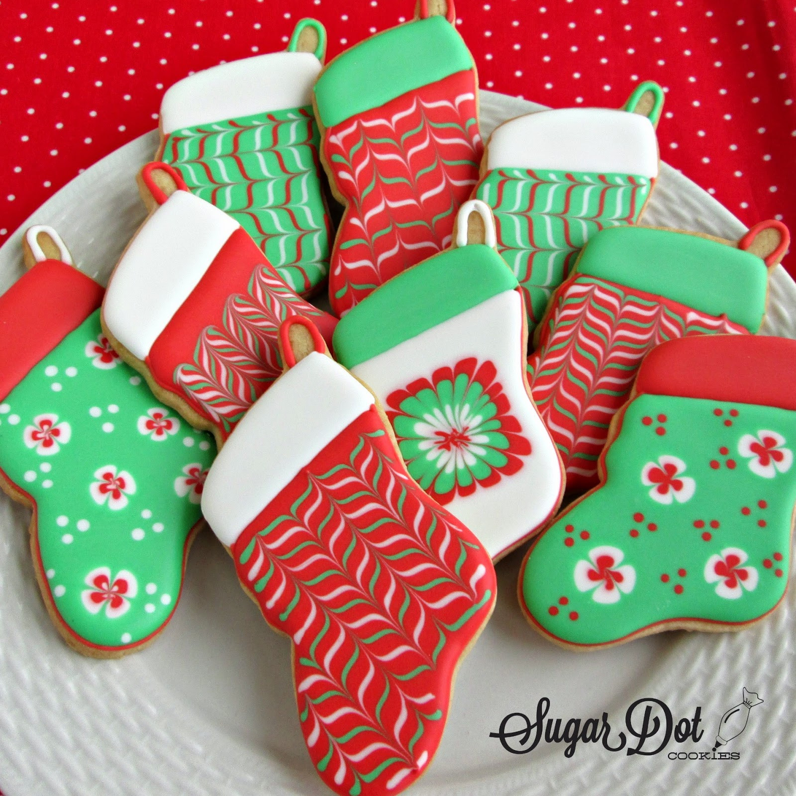 Christmas Stocking Cookies
 Christmas Trees sprinkles decorated snow covered A