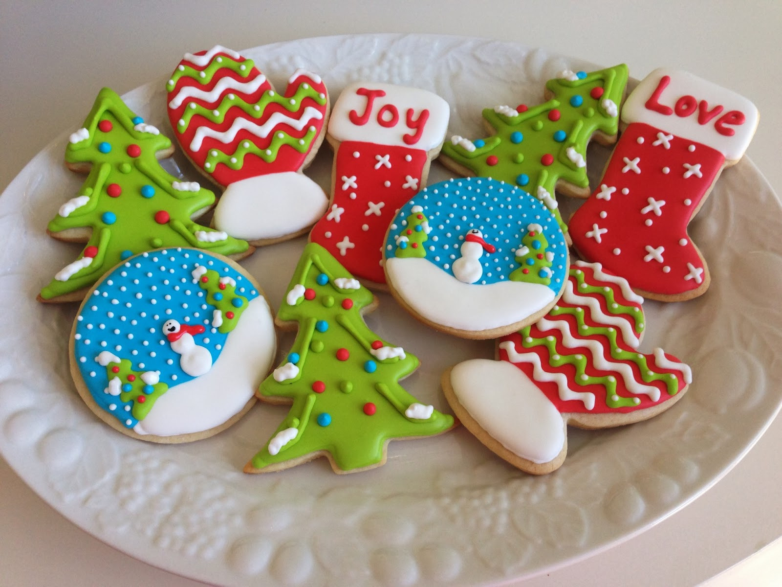 Christmas Sugar Cookies With Icing
 monograms & cake Christmas Cut Out Sugar Cookies with