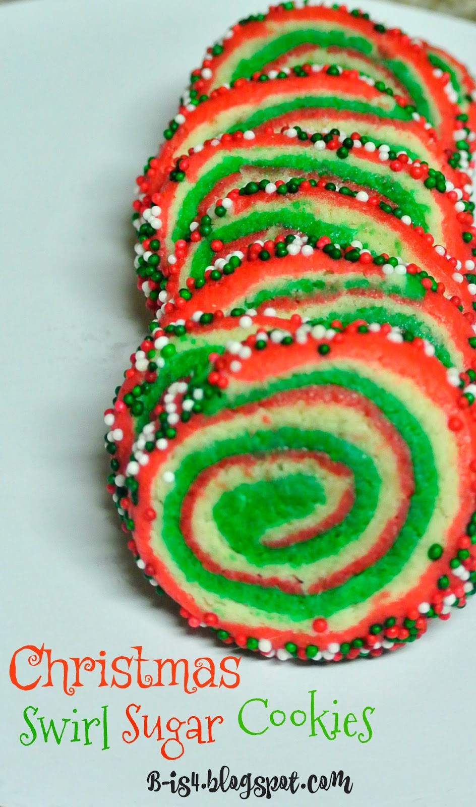 Christmas Swirl Cookies
 B is 4 Christmas Swirl Sugar Cookies