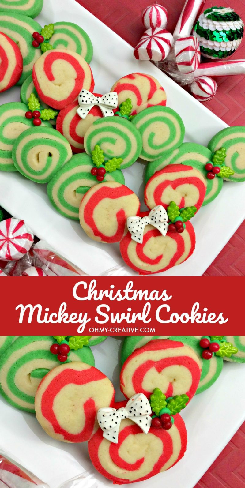 Christmas Swirl Sugar Cookies
 Mickey Christmas Swirl Cookies Oh My Creative